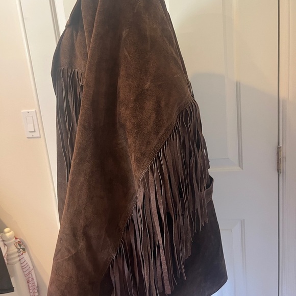 Vintage Brown real Suede Fringe western Jacket - Picture 15 of 15
